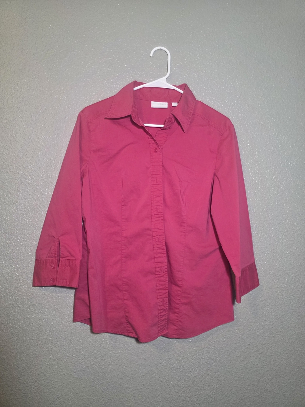 New York & Company Hot Pink Button-Down Shirt